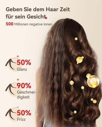 Фен з дифузором, потужний фен з мотором 160 000 об/хв, іонізатор, 500 млн негативних іонів, для подорожей та дому (сірий), з дифузором