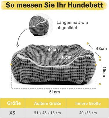 Крісло-ліжко для собак JOEJOY, маленьких порід, знімний коврик, зручне та миюче, антиковзаюче, до 9 кг (51x48x15 см)
