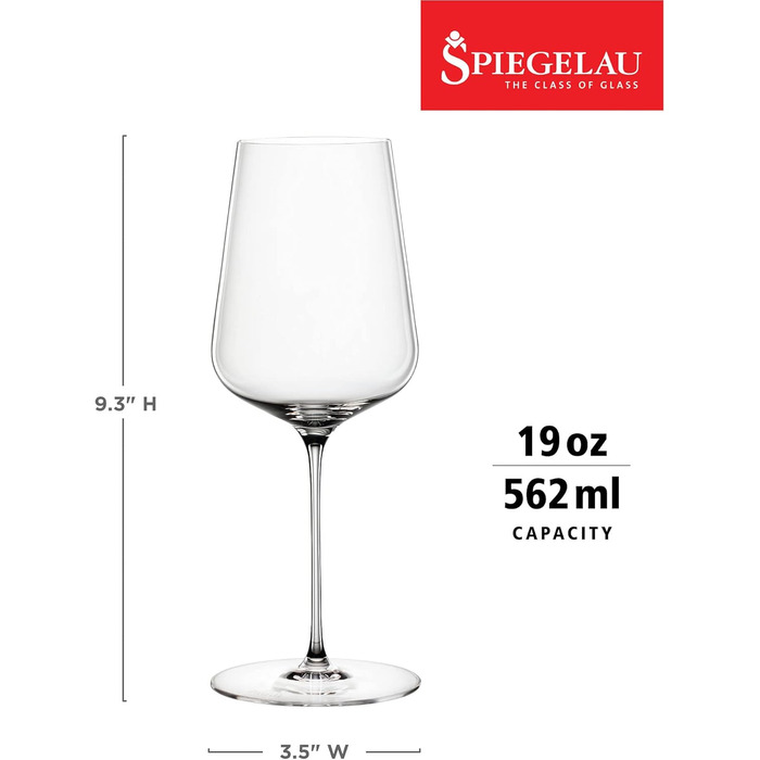 Spiegelau & Nachtmann, 6-piece Wine Glass Set, Universal Glasses, Crystal Glass, 550 ml, Definition, 1350101