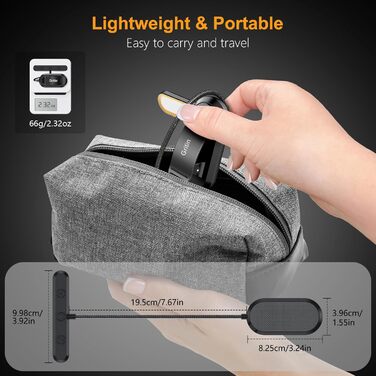 LED-лампа для читання Gritin з кріпленням на книгу, 19 світлодіодів, 3 режими температури кольору, 5 рівнів регулювання яскравості, USB-зарядка, гнучкий поворот на 360°, чорний