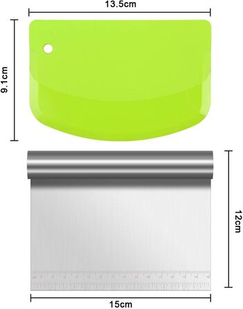 Набір карт для тіста Vicloon (3 шт.) з нержавіючої сталі, картки для розкачування тіста, скребки для тіста, для тортів, піци, хліба, кухонні аксесуари, сріблясті