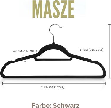 Плечики для одягу Utopia Home з оксамиту - антиковзаючі, міцні, з кріпленням для краваток (50 шт., чорний)