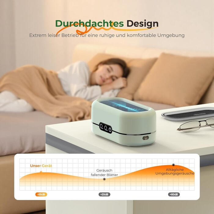 Ультразвукова мийка 48000 Гц, 350 мл, для ювелірних виробів, окулярів, годинників, зубних протезів (зелена)