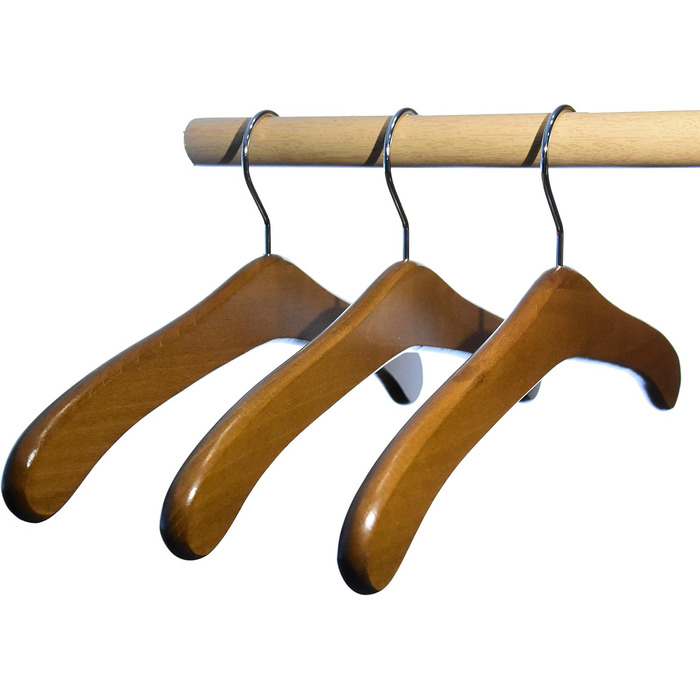 Hagspiel Clothes Hangers - 5 Pack. Wooden coat hangers made of beechwood, Made in Austria (stained oak)