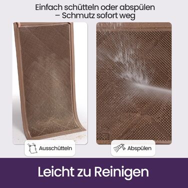 Килимок для дому та вулиці DEXI, 43x90 см, коричневий, водонепроникний, з антиковзким покриттям