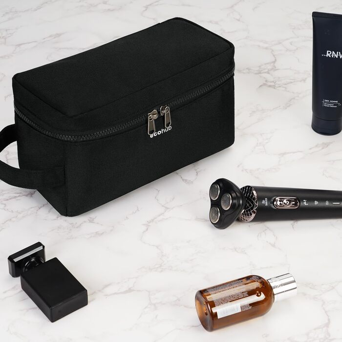 Чоловіча дорожня косметичка Ecohub Kuturbeute, водонепроникна, з відділенням для мокрого та сухого, чорна (L)