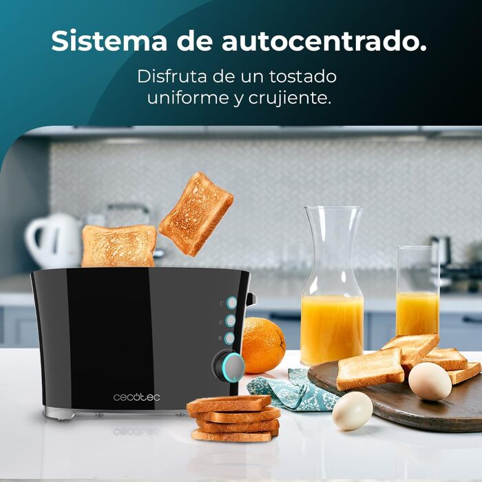Тостер Cecotec Toast&Taste Extra W 1000W з подвійним широким слотом, 7 рівнів підсмажування, автоматичний викид, піддон для крихт, білий