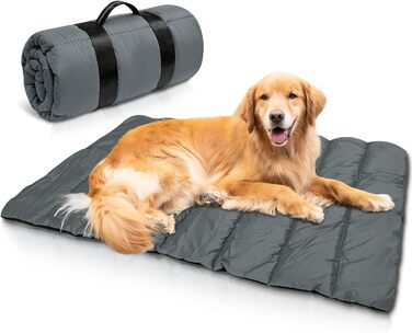 Водонепроникний килимок для собак 110 x 68 см, потовщений, м'який, з можливістю прання, для подорожей, кемпінгу, відпочинку на природі (сірий)
