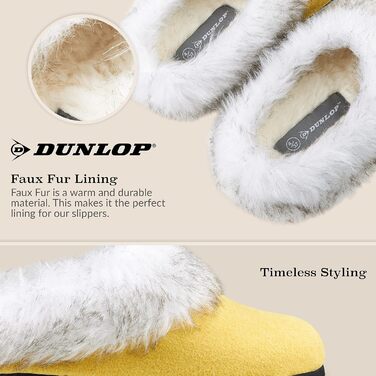 Жіночі халапи DUNLOP Plüsch, пантофи з антиковзкою підошвою, 37-41, 38 EU, гірчичний