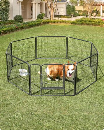 Вольєр для тварин Feandrea Freilaufgegehege, сірий, 77 x 60 см, 8 панелей, для дому та вулиці