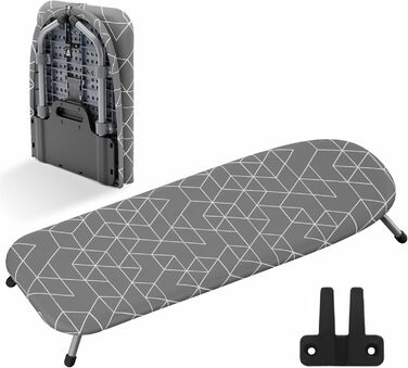 Стійка для прасування Xabitat D-Crease | Компактна прасувальна дошка для дому | Сіра прасувальна дошка з кріпленням на стіну