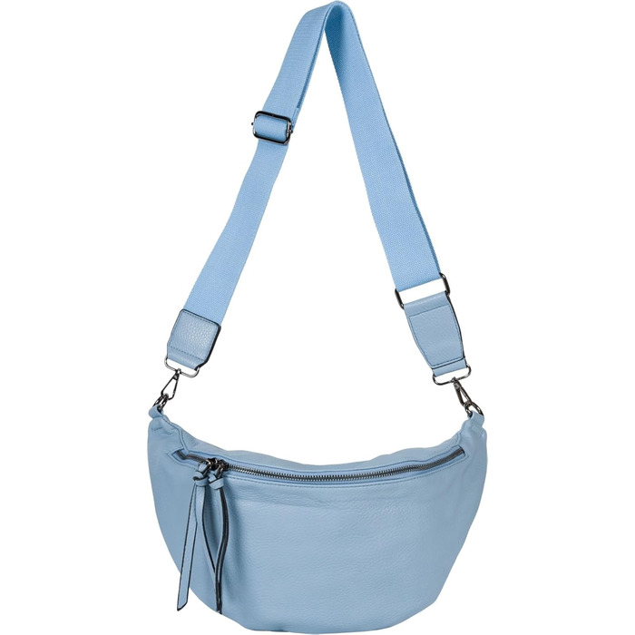 Сумка жіноча styleBREAKER напівмісяць велика, кросбоді, блакитна. Регульований ремінець, 37x17 см
