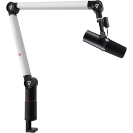 Підставка для мікрофона THRONMAX S5, гальген-тип, регульована, поворотна на 360°, срібна