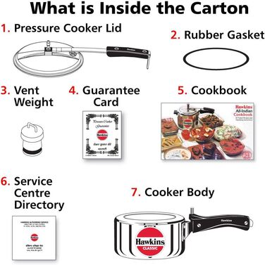 Швидковарка Hawkins Classic CL40 з алюмінію, 4 л, компактна, срібна