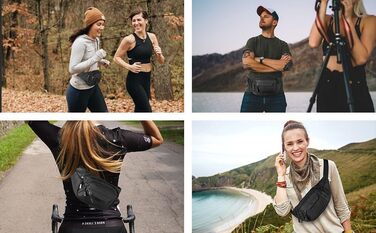 Чоловіча та жіноча поясна сумка Vinabo, чорна, універсальний розмір EU