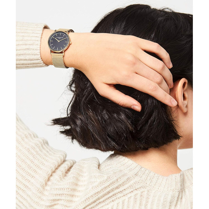 Годинник жіночий LIEBESKIND BERLIN – круглий кварцовий годинник 34 мм – сітчасте браслет – водостійкий 5 ATM – сучасний та елегантний – доступний у різних кольорах (золотий / чорний)