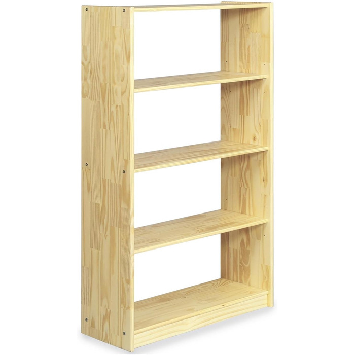IDIMEX 5-Tier Solid Pine Bookshelf - Natural Finish
