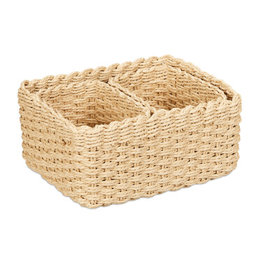 Relaxdays Woven Storage Baskets - 3 Piece Set