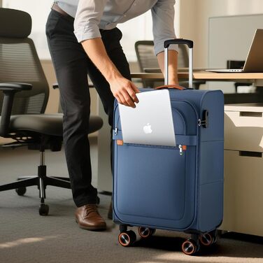 Великий валіза на колесах 78x48x30 см, тканинний, з кодовим замком, 109 літрів, блакитний