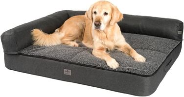 JAMAXX Преміум Софа для собак 4-в-1 - ортопедичний диван з Memory Foam, знімна подушка, товста підкладка, змінний чохол, можна прати, PDB3015 (L) 110x80x10 ECO (3XL Jumbo, антрацит)