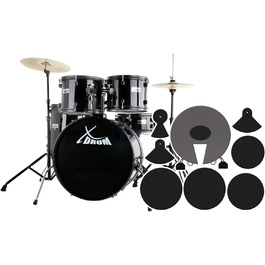 XDrum Rookie – комплект барабанів (22' бас-барабан, 12', 13', 16' томи, 14' малого барабана, тарілки хай-хет 14' та крэш-райди 16', навчальний посібник та комплект демпферів)