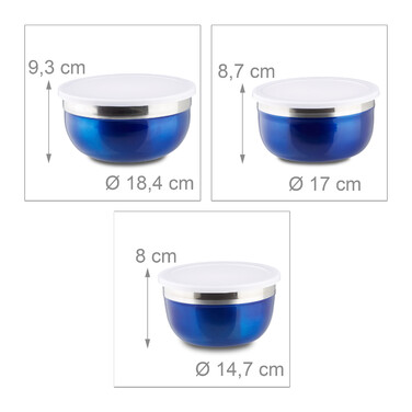 Relaxdays Bowl Set with Lid, 3-Piece