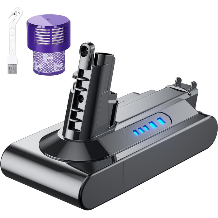 Замінний акумулятор 6000mAh V10 для пилососів Dyson V10 Animal/Absolute/Motörhead/Tier/Fluffy (з фільтром та щіткою)