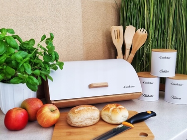 Набір для зберігання хліба Cook Line, білий метал