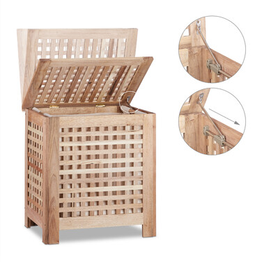 Relaxdays Laundry Hamper Walnut