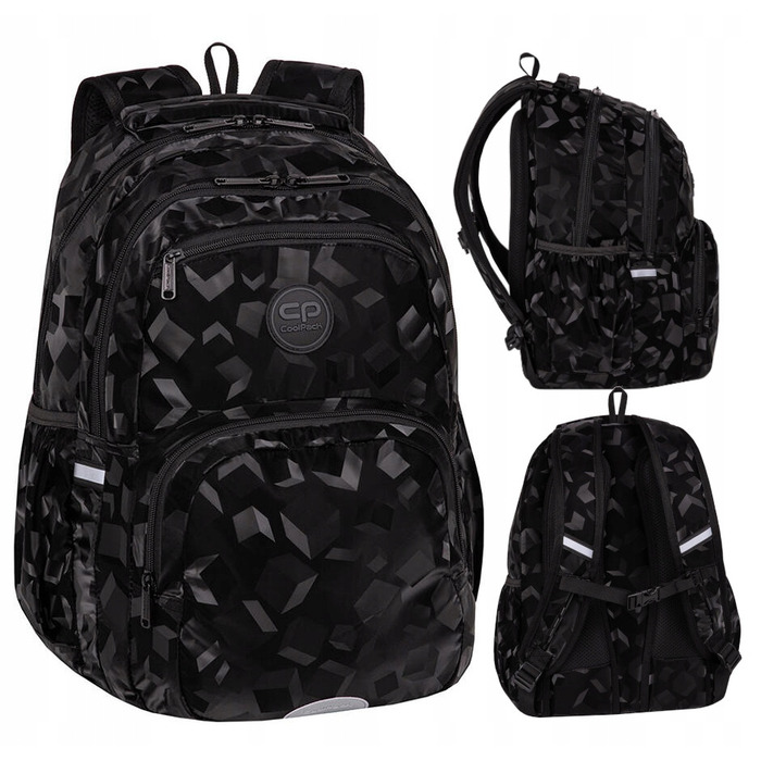 Молодіжний шкільний рюкзак CoolPack Pick Trace Square 3D, чорний
