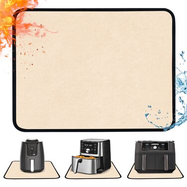 Термостійкий килимок 40 x 45 см - 1 мм, захист від нагріву для фритюрниці, вогнестійкий килимок для кухонних стільниць, масло- та водонепроникний, легко миється, 1 шт. (Хакі, 30x45x0.1 см)