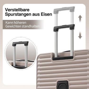 Набір валіз Merax TSA 3 шт. (M-L-XL) з телескопічним ручками та 4 колесами, чорний, PP-матеріал