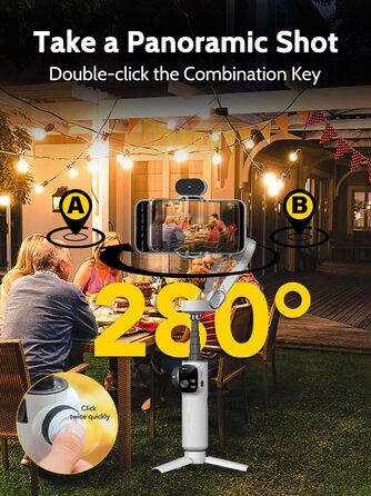 Стабілізатор для телефону AOCHUAN Smart V8 AI з 3 осями, 7.8