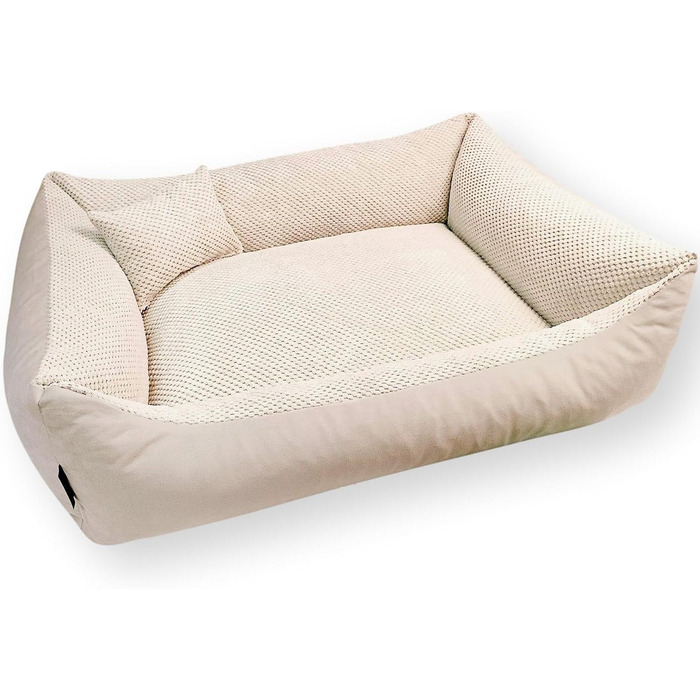 М'яке ліжко для собак 4L Textil Teo, корзина для собак середнього розміру, ліжко-подушка, 60x40 см, бежеве