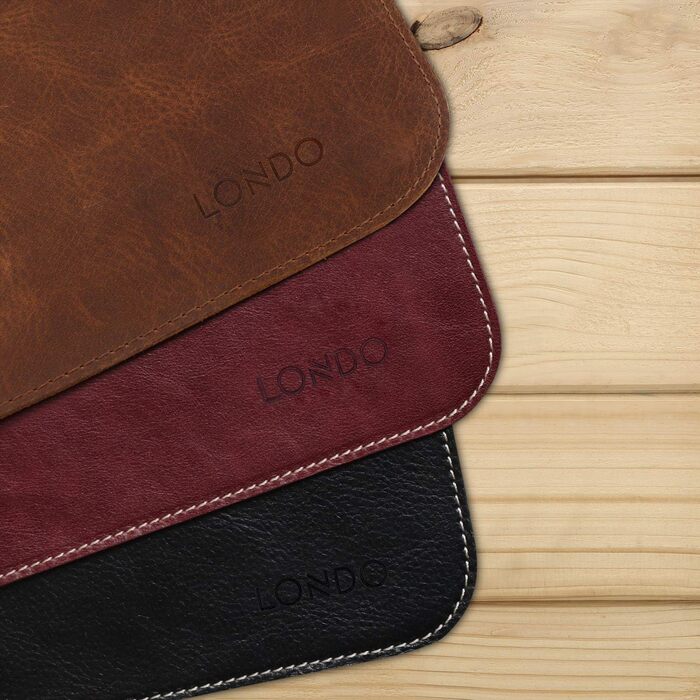 Мишка Londo Echtleder – великий килимок для миші зі шкіри, антиковзний, гладка поверхня, Damson