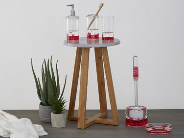 Миска для мила Premier Housewares з акрилу, з плаваючими сердечками, прозора/червона, 10 x 14 x 3 см