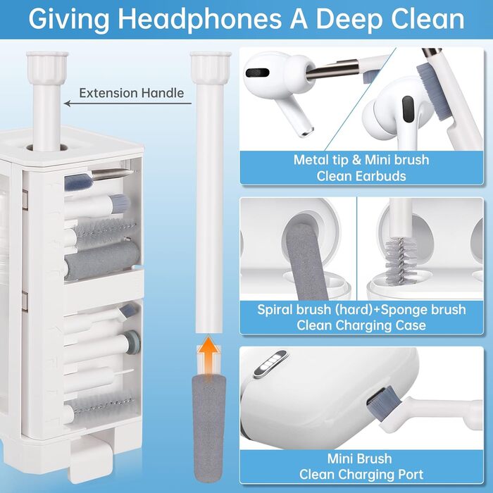 Набір для чищення 32 в 1 з щіткою: багатофункціональні аксесуари для чищення електроніки (AirPods, клавіатури, ноутбуки, телефони, навушники)