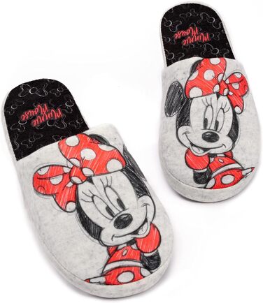 Домашні тапочки Disney Minnie Mouse для жінок, сірі, розмір 38/39 EU