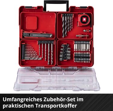 Акумуляторний ударний дриль-шуруповерт Einhell TE-CD 18/40 Li-i +64 (18 В, 40 Нм, 13 мм патрон, 2 швидкості, комплект з акумулятором, зарядним пристроєм та аксесуарами) Power X-Change