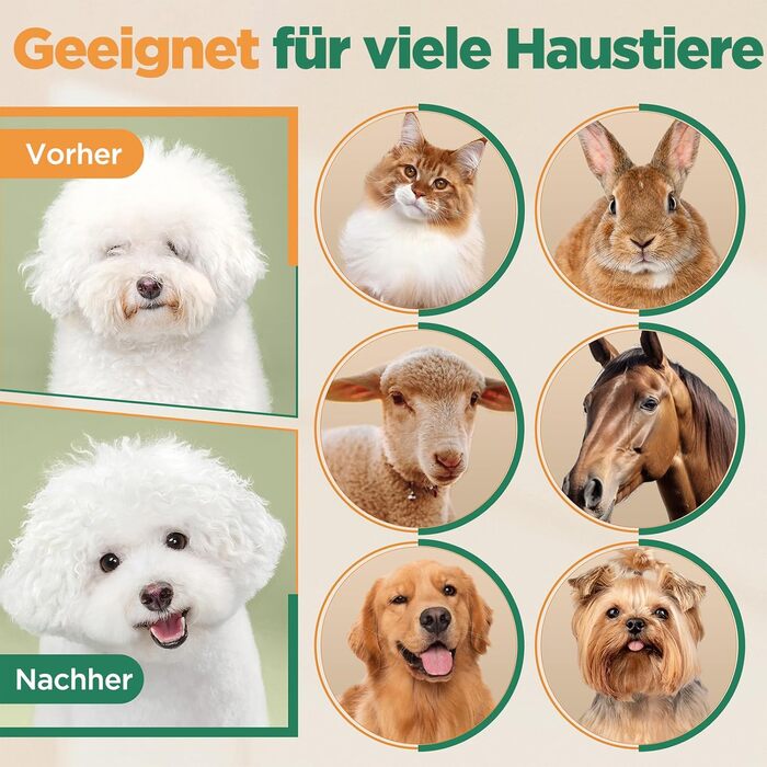 Машинка для стрижки собак Gimars 3-в-1: потужна, тиха, для густого хутра. Комплект з ножицями, акумуляторна, 7000 об/хв. Ідеально для собак та котів.