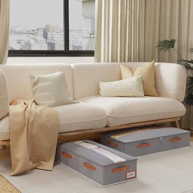 Підліжкові комоди Yawinhe (2 шт.) з прозорим кришкою, сірі, 80x40x15 см - органайзери для зберігання під ліжком