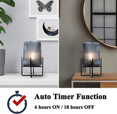 Бездротова настільна лампа з таймером, вінтажний дизайн, акумуляторна LED лампа для дому та вулиці, сірий колір, розмір L