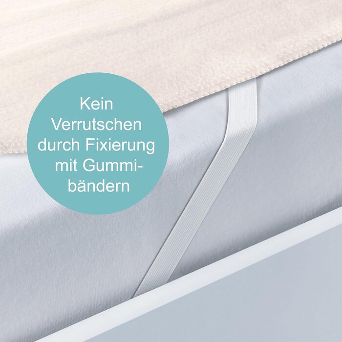 Електричний підігрівач Sanitas SWB 21 з м'якого флісу, з фіксувальними стрічками, системою безпеки, 3 температурними рівнями, придатний для прання, розмір 150 x 80 см, сумісний з більшістю матраців. Новий дизайн у білому (та бежевому кольорі)