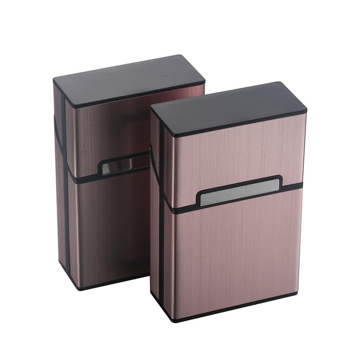 Алюмінієві випарювачі для сигарет eLander [2 шт./набір], Магнітна кришка, Елегантний дизайн, Алюмінієвий тютюнопакувальник (Рожеве золото)