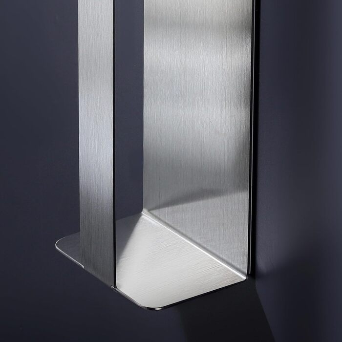 Тримач для рушників ZUNTO без свердління, для гостей, самоклеючий, бамбук, нержавіюча сталь, 40 см, матовий срібло