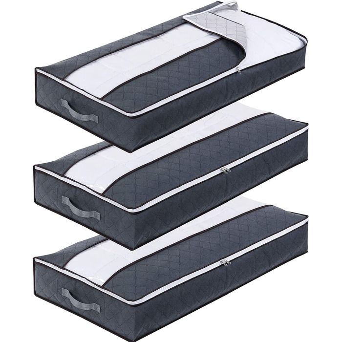 Комплект органайзерів для зберігання під ліжком Withosent, 5 шт, 90л, з прозорим вікном