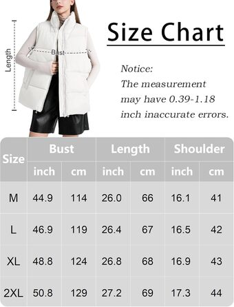 Жіноча пухова жилетка FEOYA великого розміру, тепла безрукавка з коміром-стійкою, легка зимова куртка, перехідна жилетка (білий, M)