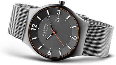 Годинник Bering чоловічий Solar, 40 мм, корпус з нержавіючої сталі, циферблат, браслет Milanais, сапфірове скло, 5 ATM, 14440 (14440-073-A)