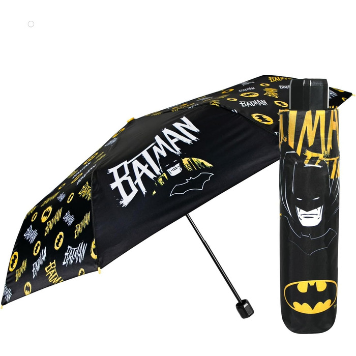 Дитячий парасолька PERLETTI Batman для хлопчиків 7-9 років - компактний, легкий, діаметр 91 см