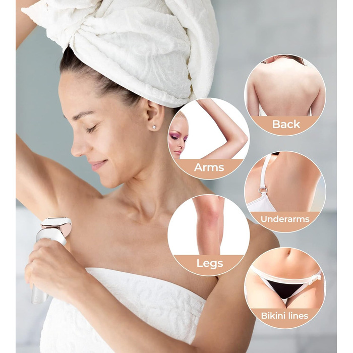 Електричний жіночий епілятор: бездротовий тример для тіла, бікіні, ніг та під пахвами (вологий/сухий)